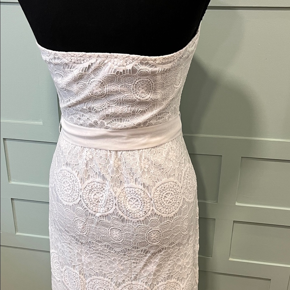 White Lace Strapless Dress - Picture 7 of 7